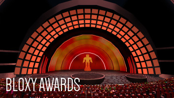 A picture of the Bloxy Award Stage, a large red stage.